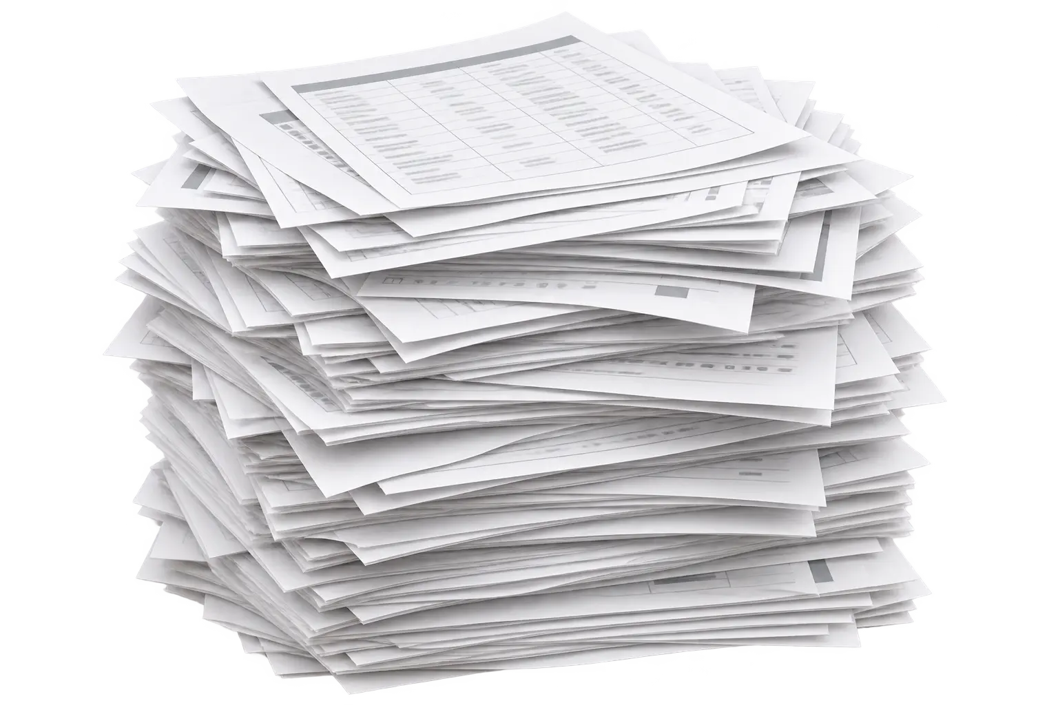 Stack of paper schedules